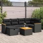 vidaXL 7-tlg. Garten-Sofagarnitur mit Kissen Schwarz Poly Rattan vidaXL 7-tlg. Garten-Sofagarnitur mit Kissen Schwarz Poly Rattan