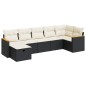vidaXL 7-tlg. Garten-Sofagarnitur mit Kissen Schwarz Poly Rattan vidaXL 7-tlg. Garten-Sofagarnitur mit Kissen Schwarz Poly Rattan