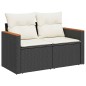 vidaXL 7-tlg. Garten-Sofagarnitur mit Kissen Schwarz Poly Rattan vidaXL 7-tlg. Garten-Sofagarnitur mit Kissen Schwarz Poly Rattan