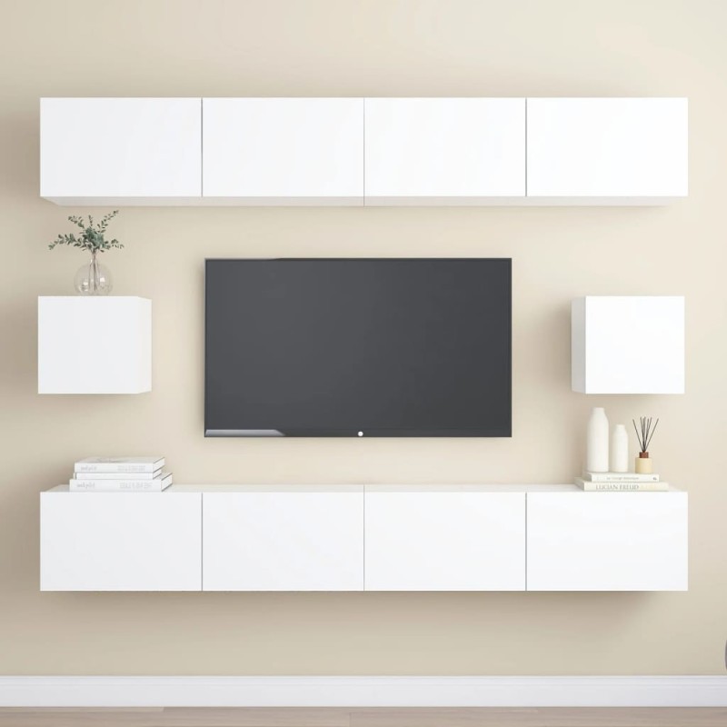 6-tlg. TV-Schrank-Set Weiß Holzwerkstoff 6-tlg. TV-Schrank-Set Weiß Holzwerkstoff