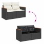 vidaXL 7-tlg. Garten-Sofagarnitur mit Kissen Schwarz Poly Rattan vidaXL 7-tlg. Garten-Sofagarnitur mit Kissen Schwarz Poly Rattan