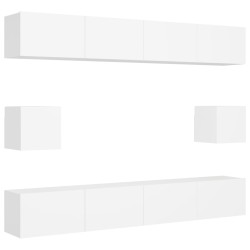 6-tlg. TV-Schrank-Set Weiß Holzwerkstoff
