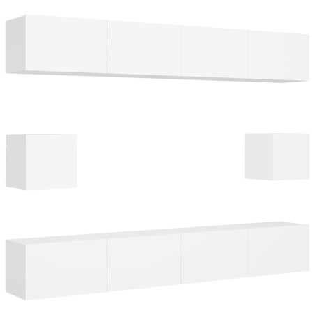 6-tlg. TV-Schrank-Set Weiß Holzwerkstoff