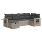 vidaXL 6-tlg. Garten-Sofagarnitur mit Kissen Hellgrau Poly Rattan vidaXL 6-tlg. Garten-Sofagarnitur mit Kissen Hellgrau Poly Rattan