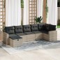 vidaXL 7-tlg. Garten-Sofagarnitur mit Kissen Hellgrau Poly Rattan vidaXL 7-tlg. Garten-Sofagarnitur mit Kissen Hellgrau Poly Rattan