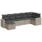 vidaXL 7-tlg. Garten-Sofagarnitur mit Kissen Hellgrau Poly Rattan vidaXL 7-tlg. Garten-Sofagarnitur mit Kissen Hellgrau Poly Rattan