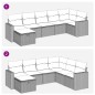 vidaXL 7-tlg. Garten-Sofagarnitur mit Kissen Hellgrau Poly Rattan vidaXL 7-tlg. Garten-Sofagarnitur mit Kissen Hellgrau Poly Rattan