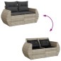 vidaXL 6-tlg. Garten-Sofagarnitur mit Kissen Hellgrau Poly Rattan vidaXL 6-tlg. Garten-Sofagarnitur mit Kissen Hellgrau Poly Rattan