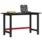 vidaXL Werkbank Dunkelbraun 140x60x81,5 cm Massivholz Eiche vidaXL Werkbank Dunkelbraun 140x60x81,5 cm Massivholz Eiche