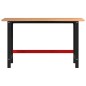 vidaXL Werkbank Dunkelbraun 140x60x81,5 cm Massivholz Eiche vidaXL Werkbank Dunkelbraun 140x60x81,5 cm Massivholz Eiche