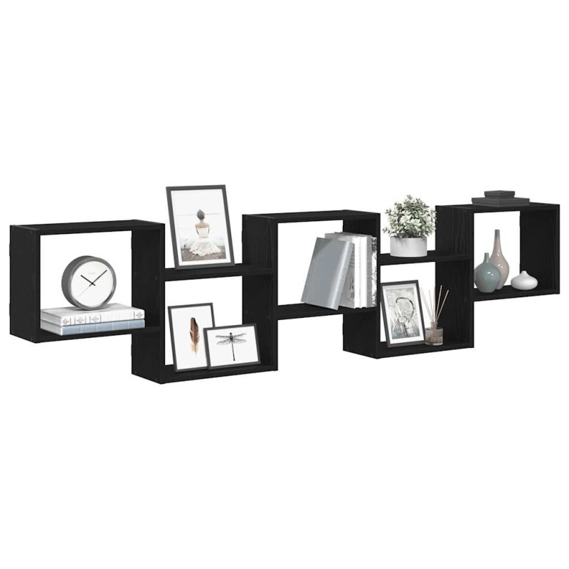 vidaXL Würfelregal 5 Fächer Schwarz Holzwerkstoff vidaXL Würfelregal 5 Fächer Schwarz Holzwerkstoff