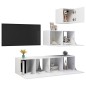 vidaXL 4-tlg. TV-Schrank-Set Weiß Holzwerkstoff vidaXL 4-tlg. TV-Schrank-Set Weiß Holzwerkstoff