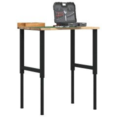 vidaXL Werkbank 80x60x(71,5-98) cm Massivholz Eiche