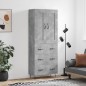 Highboard Betongrau 69,5x34x180 cm Holzwerkstoff Highboard Betongrau 69,5x34x180 cm Holzwerkstoff
