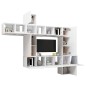 10-tlg. TV-Schrank-Set Weiß Holzwerkstoff 10-tlg. TV-Schrank-Set Weiß Holzwerkstoff
