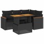 vidaXL 5tlg. Garten-Sofagarnitur mit Kissen Schwarz Poly Rattan Akazie vidaXL 5tlg. Garten-Sofagarnitur mit Kissen Schwarz Poly Rattan Akazie