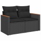 vidaXL 5tlg. Garten-Sofagarnitur mit Kissen Schwarz Poly Rattan Akazie vidaXL 5tlg. Garten-Sofagarnitur mit Kissen Schwarz Poly Rattan Akazie