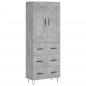 Highboard Betongrau 69,5x34x180 cm Holzwerkstoff Highboard Betongrau 69,5x34x180 cm Holzwerkstoff
