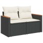 vidaXL 6-tlg. Garten-Sofagarnitur mit Kissen Schwarz Poly Rattan vidaXL 6-tlg. Garten-Sofagarnitur mit Kissen Schwarz Poly Rattan