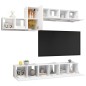 7-tlg. TV-Schrank-Set Weiß Holzwerkstoff 7-tlg. TV-Schrank-Set Weiß Holzwerkstoff