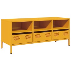 vidaXL TV-Schrank Senfgelb 101,5x39x43,5 cm Kaltgewalzter Stahl