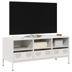vidaXL TV-Schrank Weiß 101,5x39x43,5 cm Kaltgewalzter Stahl