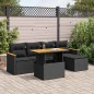 vidaXL 6-tlg. Garten-Sofagarnitur mit Kissen Schwarz Poly Rattan vidaXL 6-tlg. Garten-Sofagarnitur mit Kissen Schwarz Poly Rattan