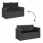 vidaXL 6-tlg. Garten-Sofagarnitur mit Kissen Schwarz Poly Rattan vidaXL 6-tlg. Garten-Sofagarnitur mit Kissen Schwarz Poly Rattan