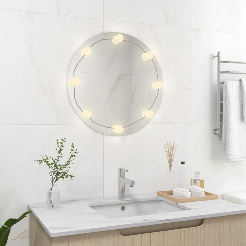 Wandspiegel mit LED-Beleuchtung Rund Glas Wandspiegel mit LED-Beleuchtung Rund Glas