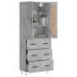 Highboard Betongrau 69,5x34x180 cm Holzwerkstoff Highboard Betongrau 69,5x34x180 cm Holzwerkstoff
