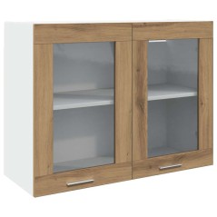 vidaXL Hängeglasschrank Artisan-Eiche 80x31x60 cm Holzwerkstoff