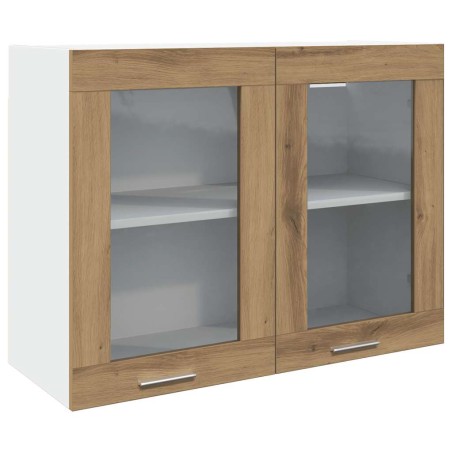 vidaXL Hängeglasschrank Artisan-Eiche 80x31x60 cm Holzwerkstoff