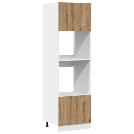 vidaXL Mikrowellenschrank Artisan-Eiche 60x57x207 cm Holzwerkstoff