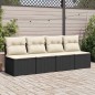 vidaXL 2-tlg. Garten-Sofagarnitur mit Kissen Schwarz Poly Rattan vidaXL 2-tlg. Garten-Sofagarnitur mit Kissen Schwarz Poly Rattan