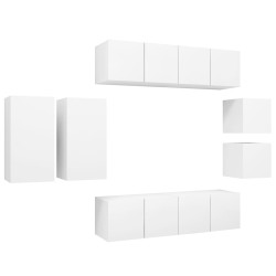 8-tlg. TV-Schrank-Set Weiß Holzwerkstoff