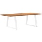 vidaXL Esstisch mit Baumkanten 220x100x74 cm Massivholz Eiche vidaXL Esstisch mit Baumkanten 220x100x74 cm Massivholz Eiche