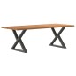 vidaXL Esstisch mit Baumkanten Hellbraun 240x100x74cm Massivholz Eiche vidaXL Esstisch mit Baumkanten Hellbraun 240x100x74cm Massivholz Eiche