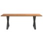vidaXL Esstisch mit Baumkanten Hellbraun 240x100x74cm Massivholz Eiche vidaXL Esstisch mit Baumkanten Hellbraun 240x100x74cm Massivholz Eiche