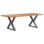 vidaXL Esstisch mit Baumkanten Hellbraun 240x100x74cm Massivholz Eiche vidaXL Esstisch mit Baumkanten Hellbraun 240x100x74cm Massivholz Eiche