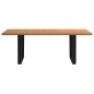 vidaXL Esstisch mit Baumkanten 220x100x74 cm Massivholz Eiche vidaXL Esstisch mit Baumkanten 220x100x74 cm Massivholz Eiche