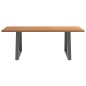 vidaXL Esstisch mit Baumkanten 220x100x74 cm Massivholz Eiche vidaXL Esstisch mit Baumkanten 220x100x74 cm Massivholz Eiche
