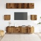 vidaXL 6-tlg. TV-Schrank-Set Wandmontage Altholz-Optik Holzwerkstoff vidaXL 6-tlg. TV-Schrank-Set Wandmontage Altholz-Optik Holzwerkstoff