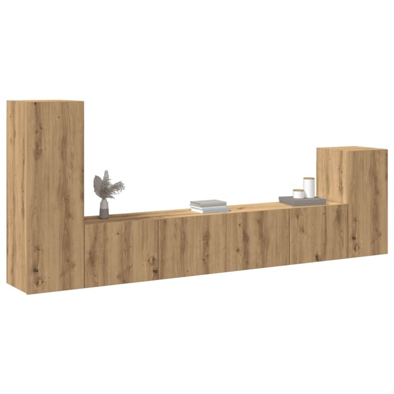 vidaXL 4-tlg. TV-Schrank-Set Wandmontage Artisan-Eiche Holzwerkstoff vidaXL 4-tlg. TV-Schrank-Set Wandmontage Artisan-Eiche Holzwerkstoff