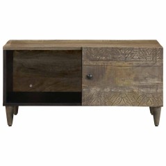 vidaXL Couchtisch Hellgrau 80x50x40 cm Massivholz Mango