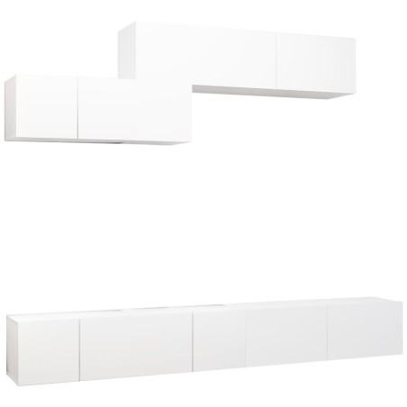 vidaXL 6-tlg. TV-Schrank-Set Weiß Holzwerkstoff