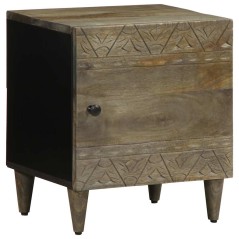 vidaXL Nachttische 2 Stück Hellgrau 40x33x46 cm Massivholz Mango