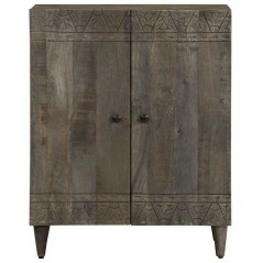 vidaXL Sideboard Hellgrau 60x33,5x75 cm Massivholz Mango