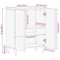 vidaXL Sideboard Hellgrau 60x33,5x75 cm Massivholz Mango vidaXL Sideboard Hellgrau 60x33,5x75 cm Massivholz Mango