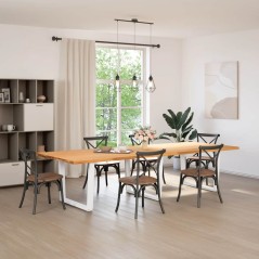 vidaXL Esstisch 320x120x74 cm Massivholz Eiche Rechteckig