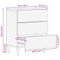 vidaXL Nachttisch 50x33x60 cm Massivholz Mango vidaXL Nachttisch 50x33x60 cm Massivholz Mango